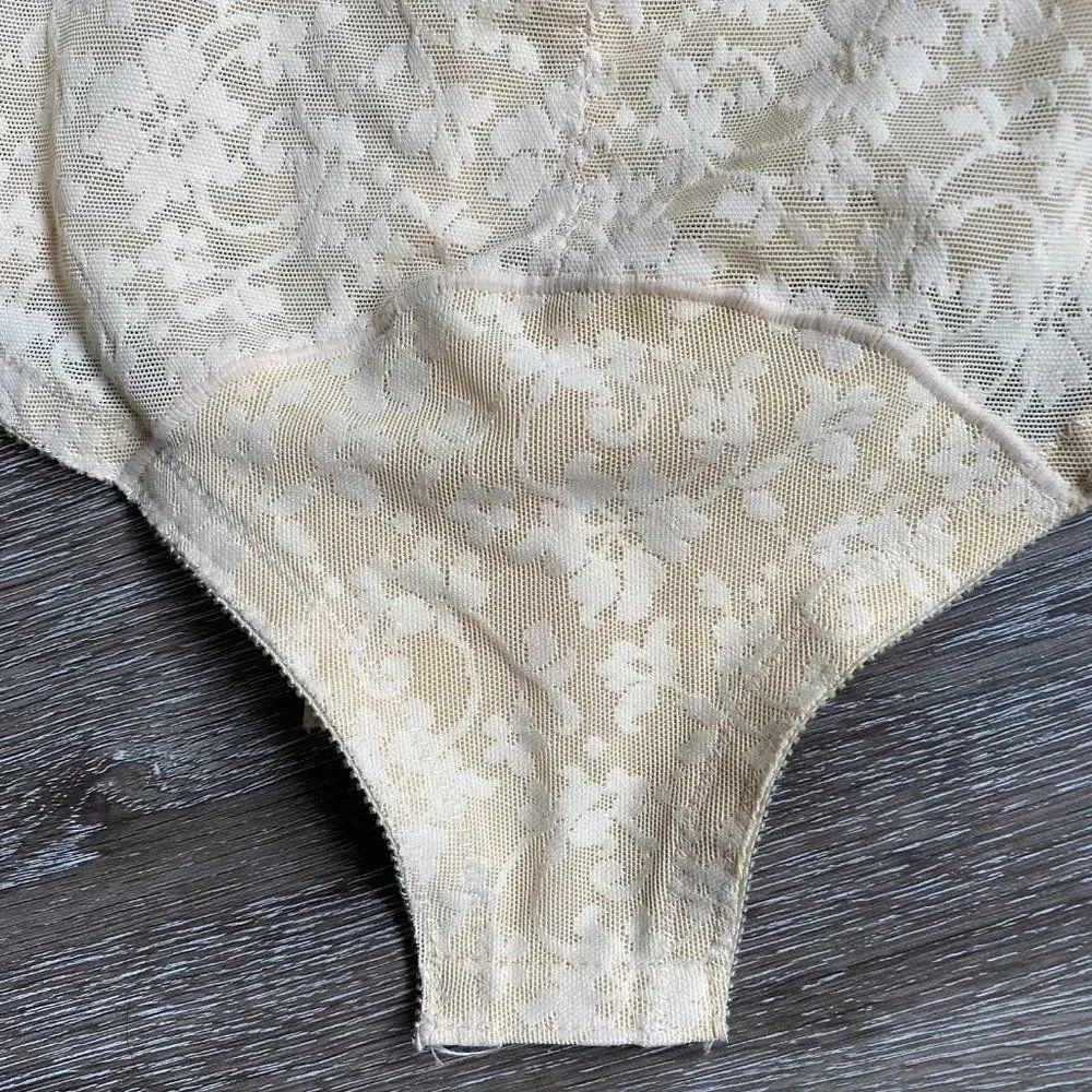Promise Poirette Womens Cincher Lace Cream Corset Lingerie Vintage
